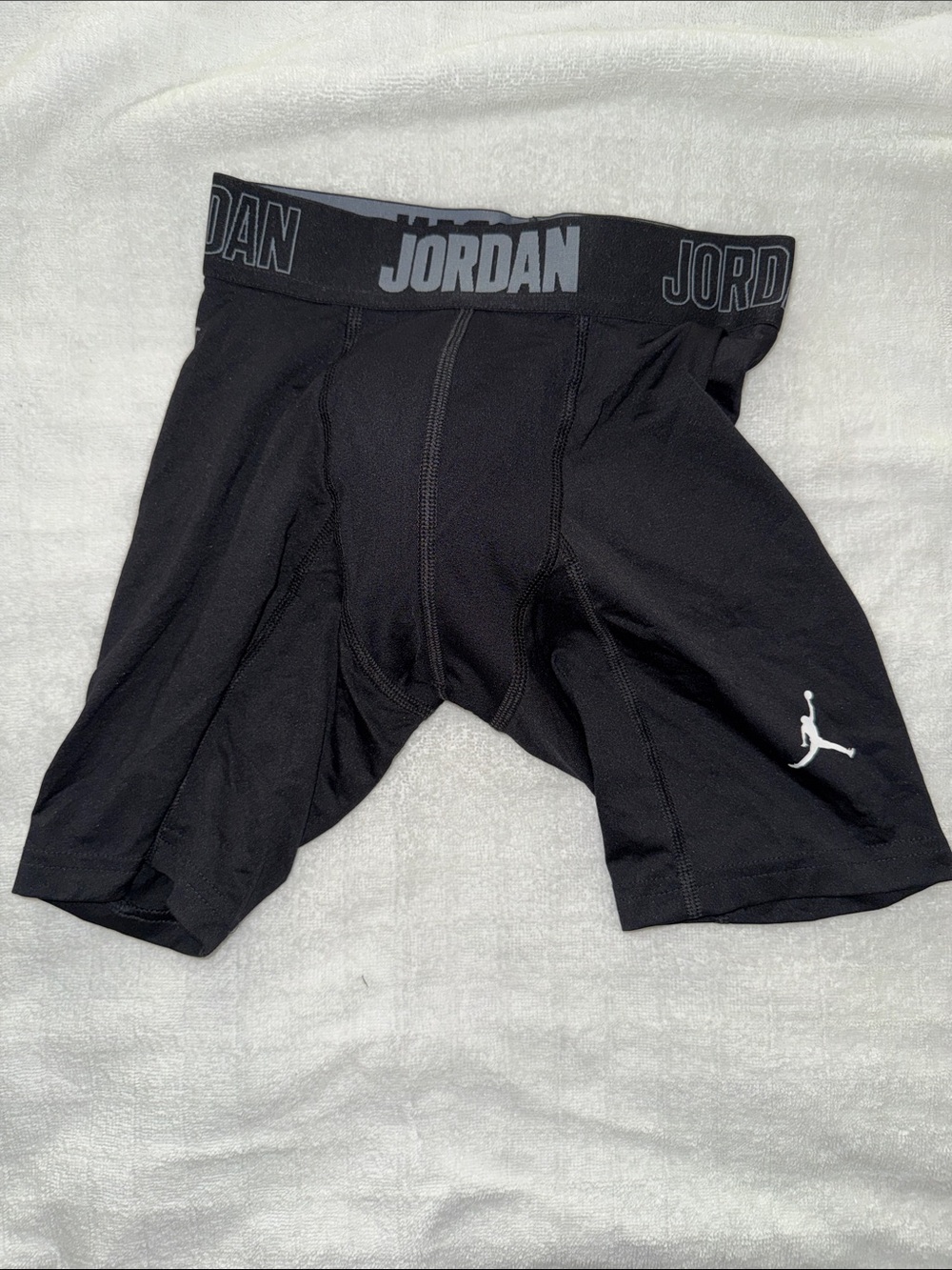 Jordan Black Compression Shorts with White Jumpman